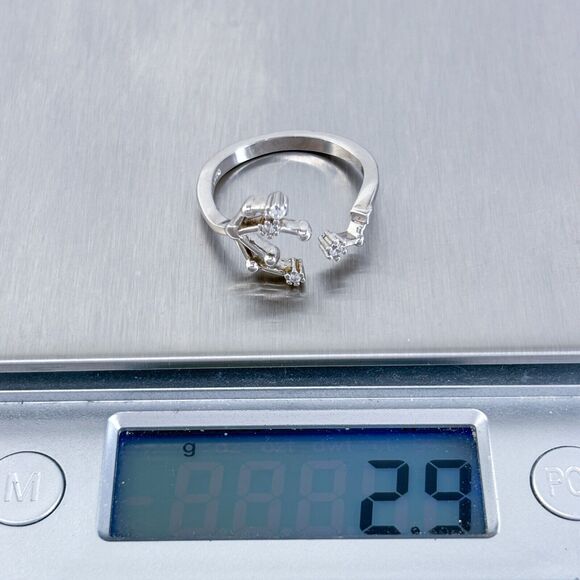 Vintage Sterling Silver Cubic Zirconia Pisces Constellation Zodiac Ring Size 8 - Picture 7 of 8